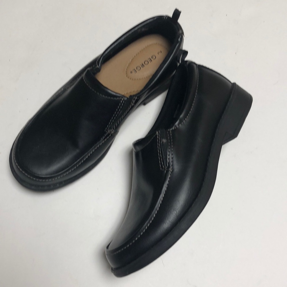 GEORGE dress shoe boys size 2 Black slipon loafer